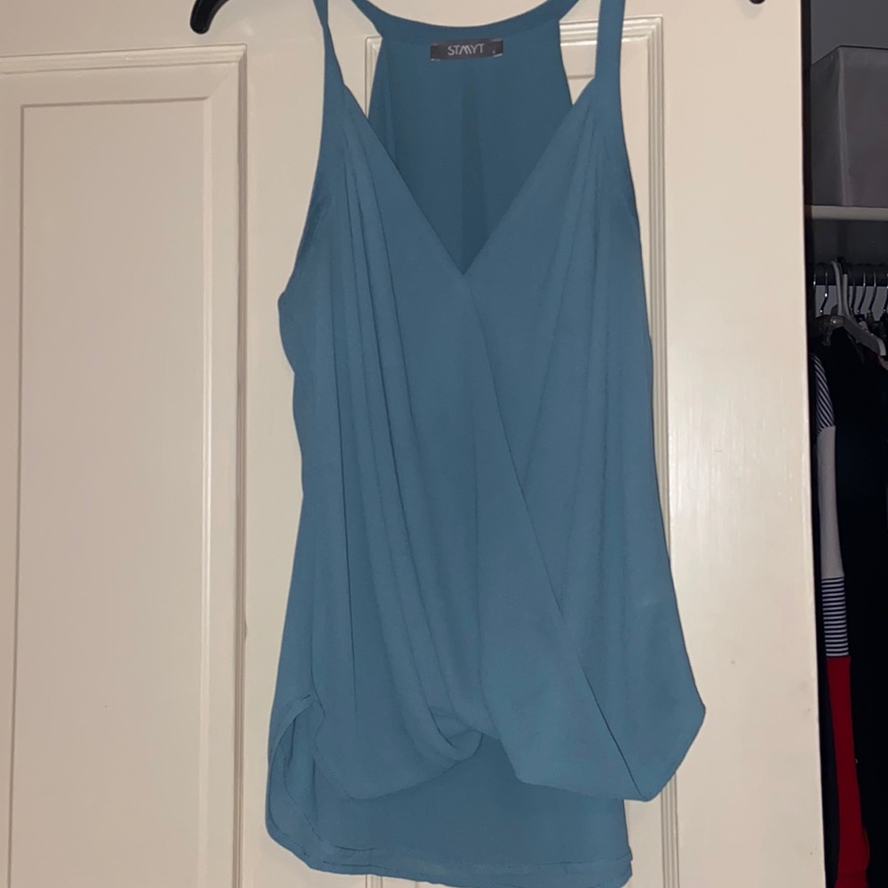 Dusty Blue Blouse Tank